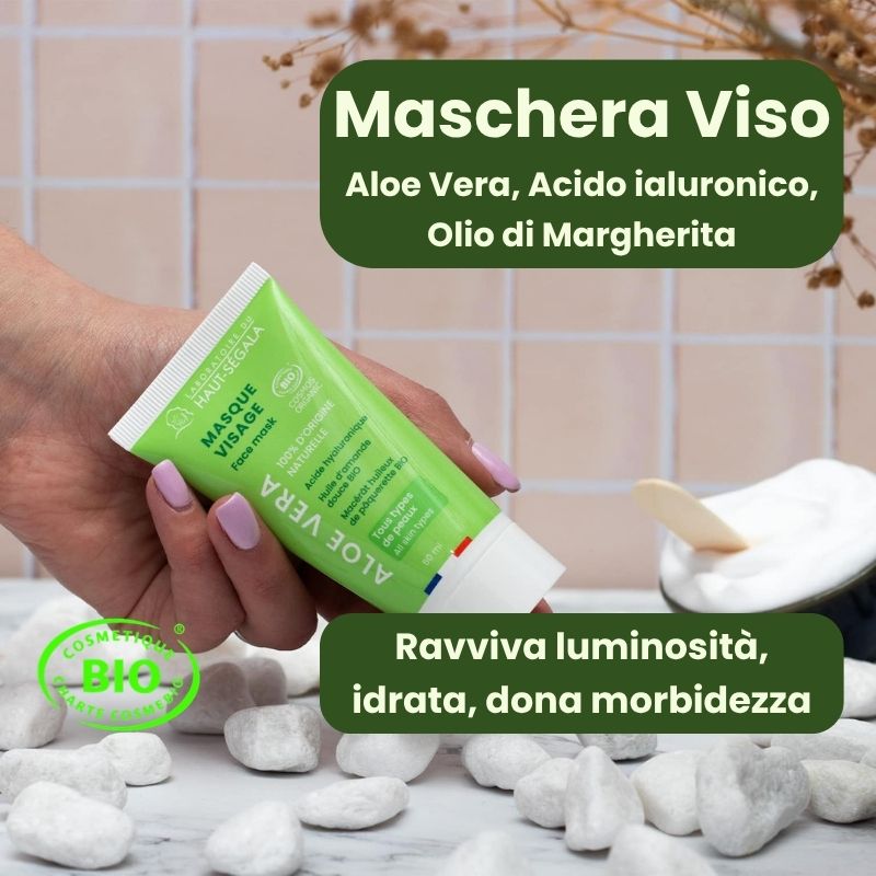Maschera Viso Aloe Vera + Acido Ialuronico