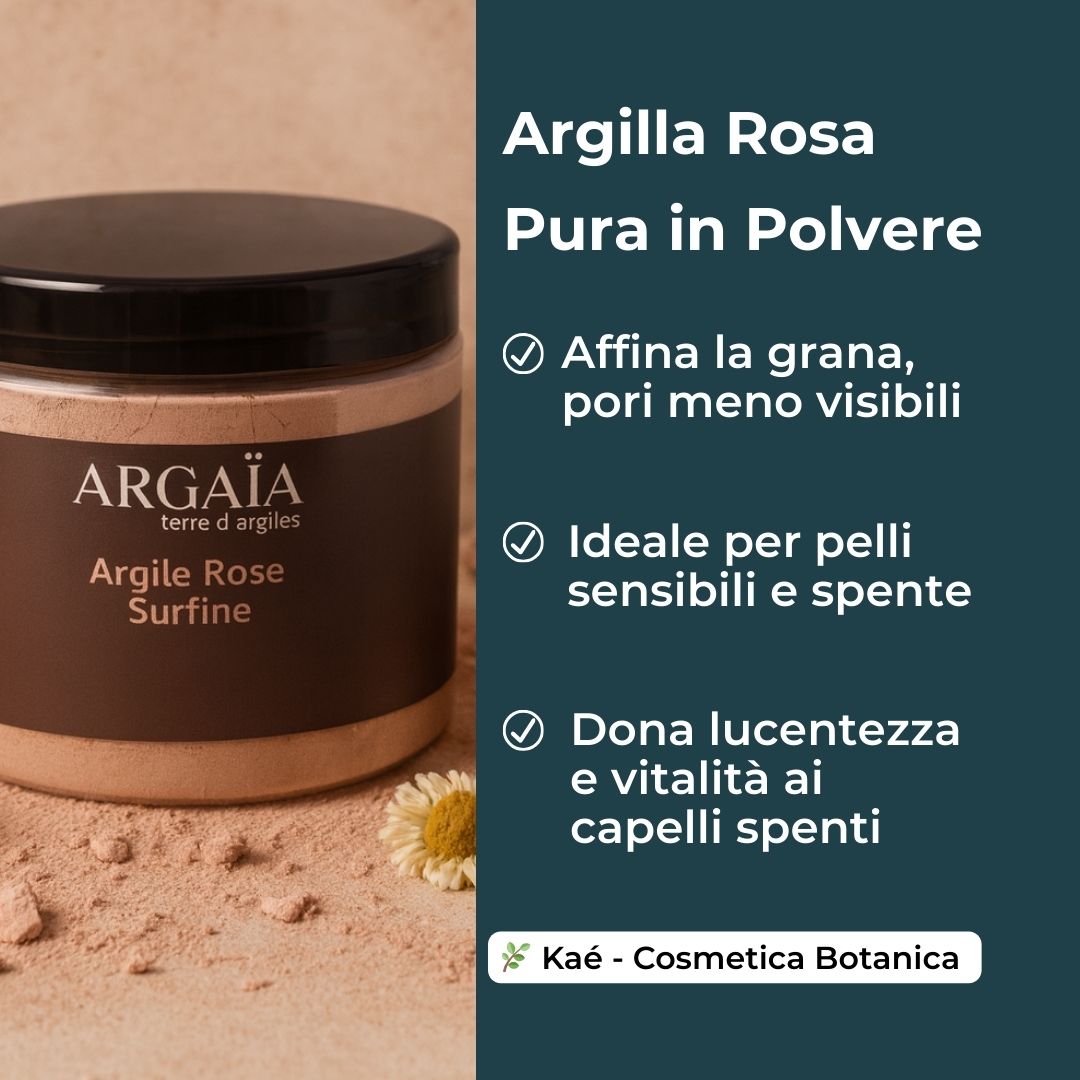 Argilla Rosa Pura in Polvere