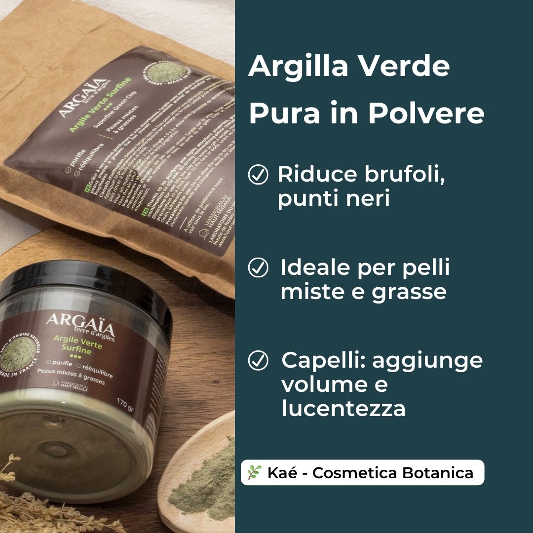 Argilla Verde Pura in Polvere