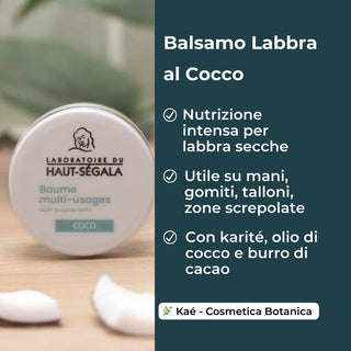 Balsamo Labbra Multiuso al Cocco
