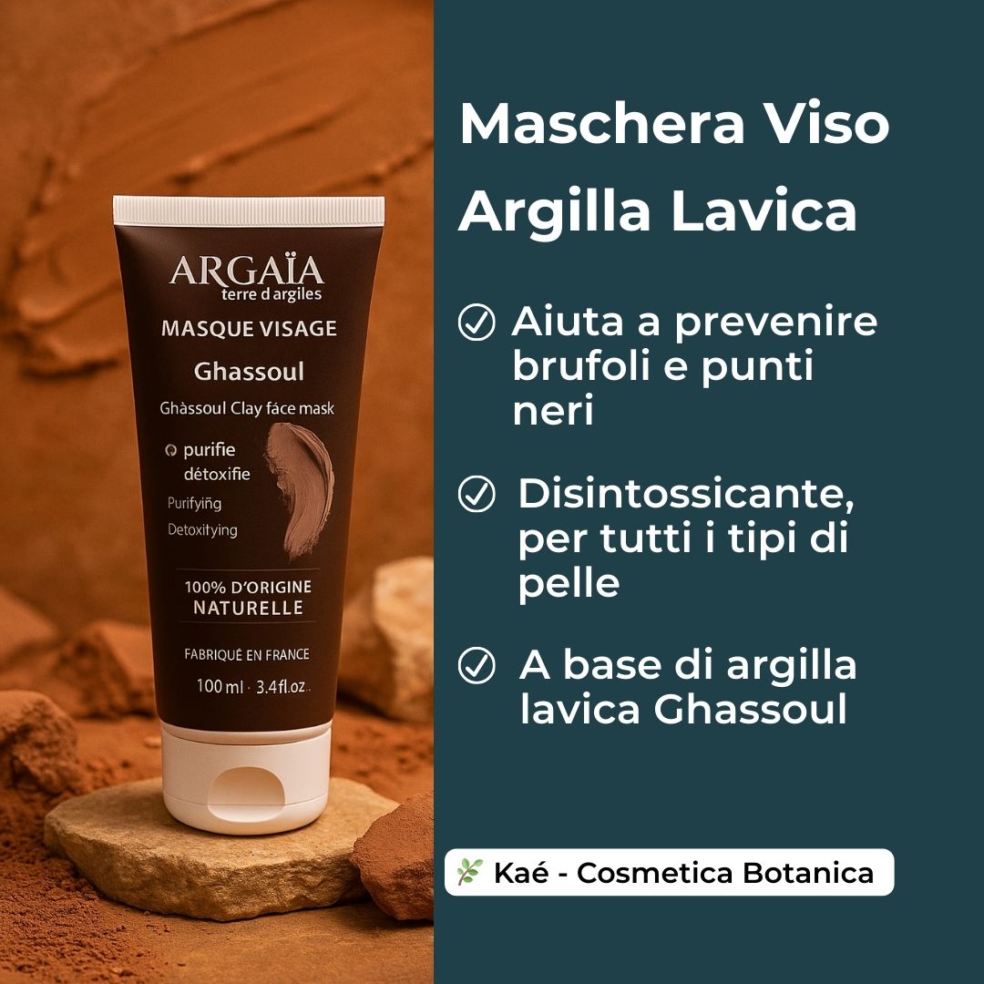 Maschera per il viso all'argilla lavica Ghassoul