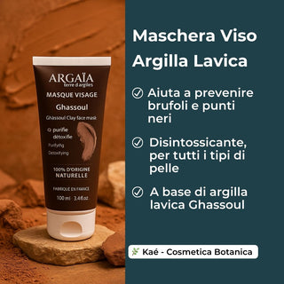 Maschera per il viso all'argilla lavica Ghassoul
