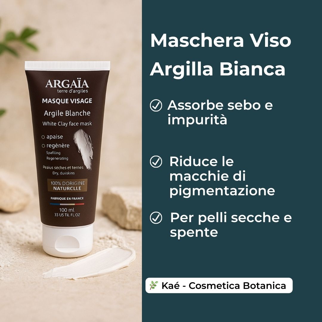 Maschera per il viso all'argilla bianca