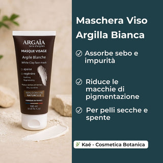 Maschera per il viso all'argilla bianca