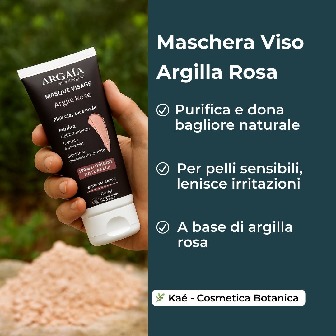 Maschera per il viso all'argilla rosa