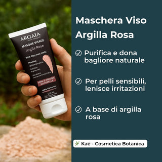 Maschera per il viso all'argilla rosa