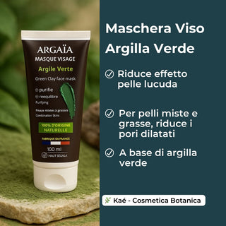 Maschera per il viso all'argilla verde