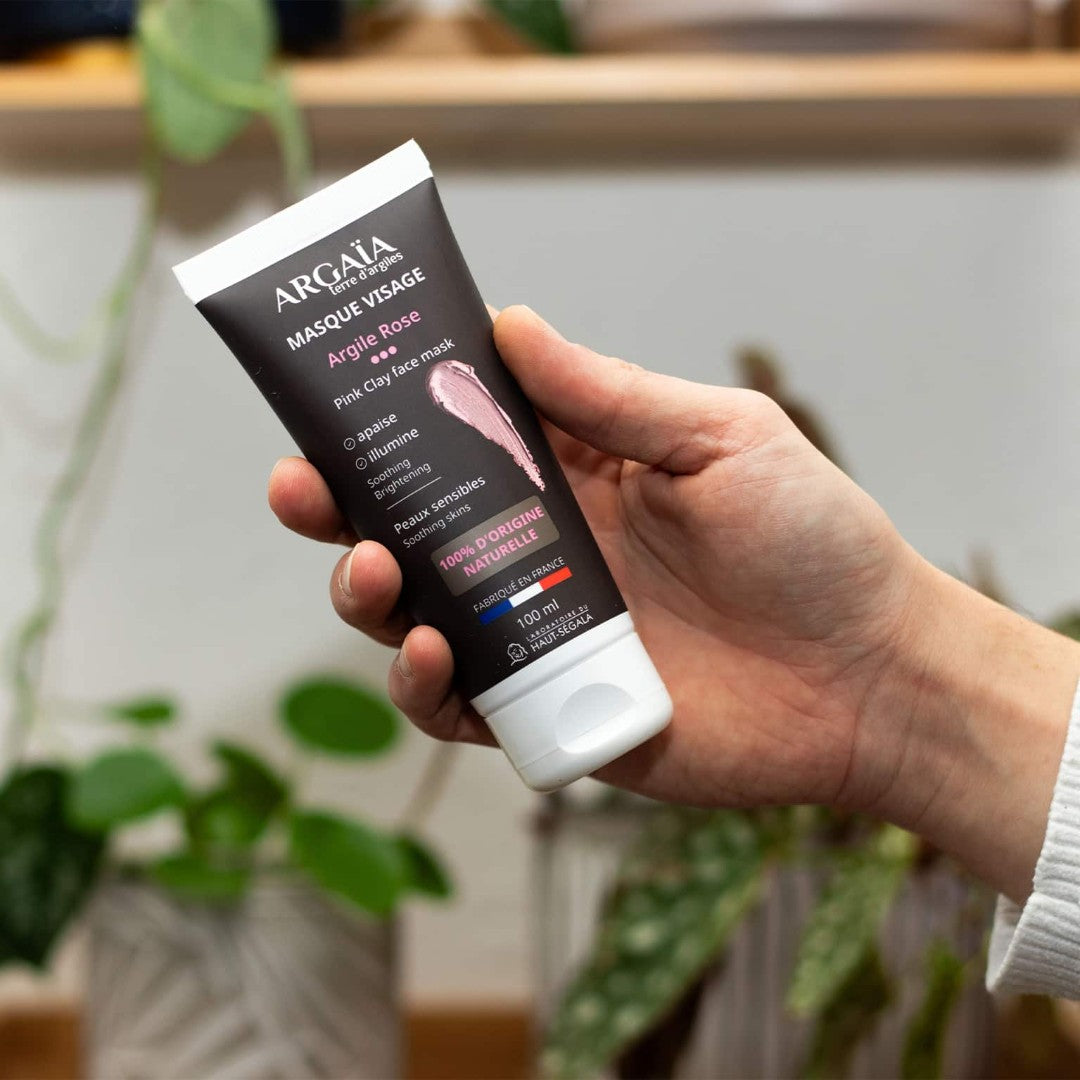 Maschera per il viso all'argilla rosa